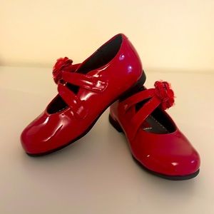 Lil Brena red patent leather Mary Janes by Rachel Shoes